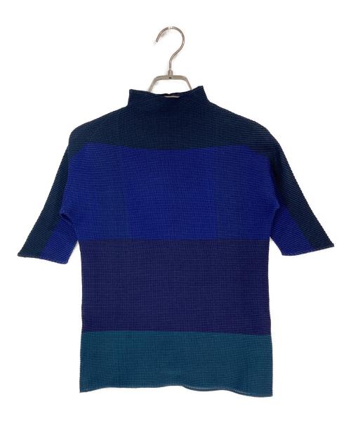 ISSEY MIYAKE PLEATS(T.)（イッセイミヤケ プリーツ）ISSEY MIYAKE PLEATS(T.) (イッセイミヤケ プリーツ) プリーツカットソー ネイビー サイズ:Mの古着・服飾アイテム