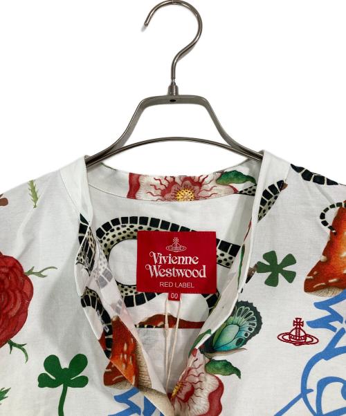 Vivienne Westwood RED LABEL（ヴィヴィアンウエストウッドレッドレーベル）Vivienne Westwood RED LABEL (ヴィヴィアンウエストウッドレッドレーベル) Mystical Print ビッグタックロングシャツ ホワイト サイズ:00 未使用品の古着・服飾アイテム
