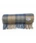 JOHNSTONS OF ELGIN (ジョンストンズオブエルガン) カシミヤ100%チェックストール ブルー×ベージュ サイズ:70×180：20000円