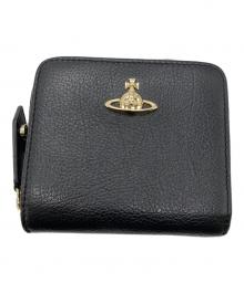 Vivienne Westwood（ヴィヴィアンウエストウッド）の古着「2つ折りラウンドジップ財布」｜ブラック