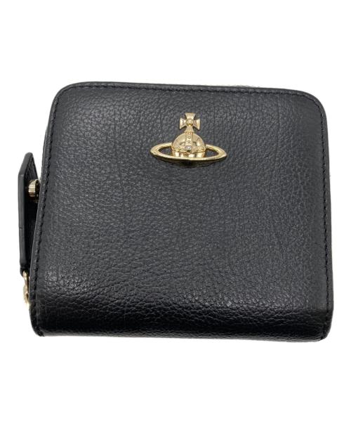 Vivienne Westwood（ヴィヴィアンウエストウッド）Vivienne Westwood (ヴィヴィアンウエストウッド) 2つ折りラウンドジップ財布 ブラックの古着・服飾アイテム