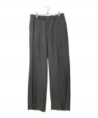 EDIFICEエディフィス）の古着「E.LINEN VISCOSE フレア ワイド パンツ」｜グレー