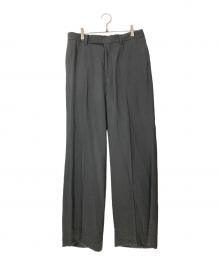 EDIFICE（エディフィス）の古着「E.LINEN VISCOSE フレア ワイド パンツ」｜グレー