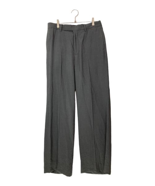 EDIFICE（エディフィス）EDIFICE (エディフィス) E.LINEN VISCOSE フレア ワイド パンツ グレー サイズ:Mの古着・服飾アイテム