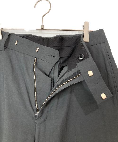 EDIFICE（エディフィス）EDIFICE (エディフィス) E.LINEN VISCOSE フレア ワイド パンツ グレー サイズ:Mの古着・服飾アイテム