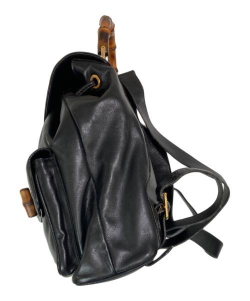GUCCI（グッチ）GUCCI (グッチ) バンブーレザーリュック ブラックの古着・服飾アイテム