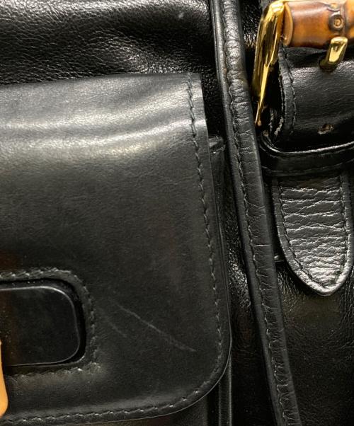 GUCCI（グッチ）GUCCI (グッチ) バンブーレザーリュック ブラックの古着・服飾アイテム