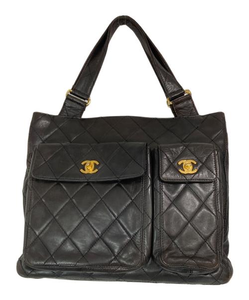 CHANEL（シャネル）CHANEL (シャネル) ダブルポケットトートバッグ ブラウンの古着・服飾アイテム
