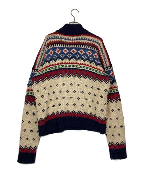 POLO RALPH LAUREN（ポロ・ラルフローレン）POLO RALPH LAUREN (ポロ・ラルフローレン) 90'sシルクリネン混コンチョボタンノルディックセーター ベージュ サイズ:Lの古着・服飾アイテム