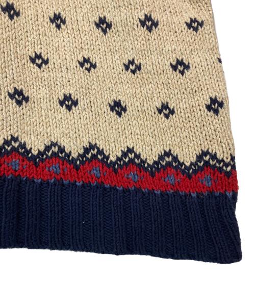 POLO RALPH LAUREN（ポロ・ラルフローレン）POLO RALPH LAUREN (ポロ・ラルフローレン) 90'sシルクリネン混コンチョボタンノルディックセーター ベージュ サイズ:Lの古着・服飾アイテム