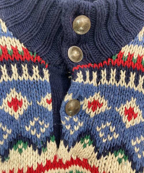 POLO RALPH LAUREN（ポロ・ラルフローレン）POLO RALPH LAUREN (ポロ・ラルフローレン) 90'sシルクリネン混コンチョボタンノルディックセーター ベージュ サイズ:Lの古着・服飾アイテム