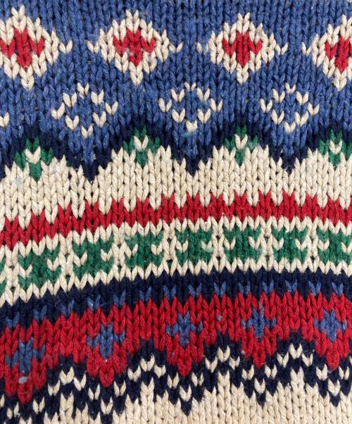 POLO RALPH LAUREN（ポロ・ラルフローレン）POLO RALPH LAUREN (ポロ・ラルフローレン) 90'sシルクリネン混コンチョボタンノルディックセーター ベージュ サイズ:Lの古着・服飾アイテム