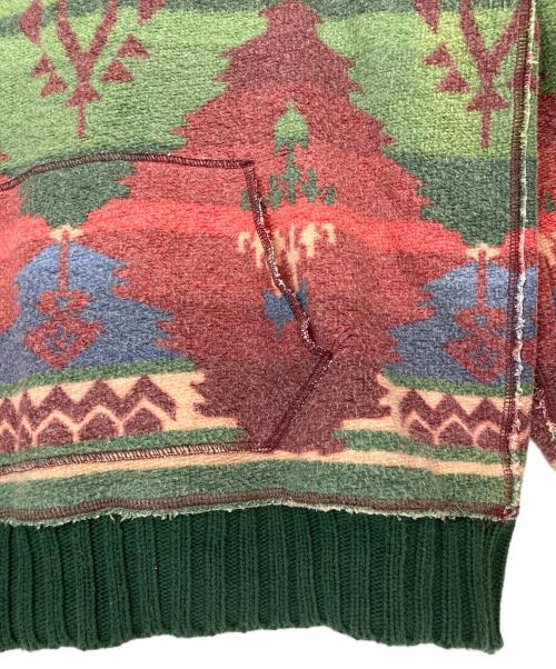 POLO RALPH LAUREN（ポロ・ラルフローレン）POLO RALPH LAUREN (ポロ・ラルフローレン) 90'sネイティブ柄裏地サーマルプルオーバーパーカー レッド サイズ:Ｍの古着・服飾アイテム