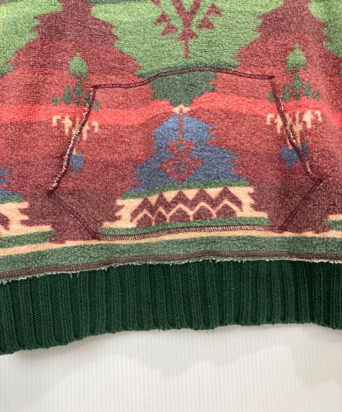 POLO RALPH LAUREN（ポロ・ラルフローレン）POLO RALPH LAUREN (ポロ・ラルフローレン) 90'sネイティブ柄裏地サーマルプルオーバーパーカー レッド サイズ:Ｍの古着・服飾アイテム