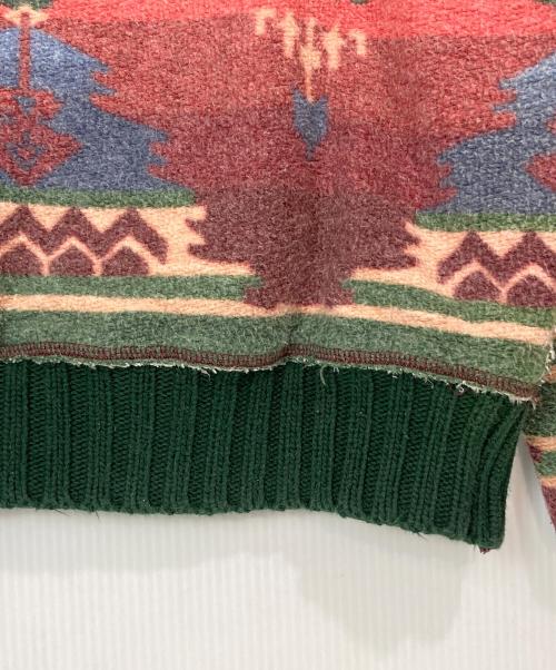 POLO RALPH LAUREN（ポロ・ラルフローレン）POLO RALPH LAUREN (ポロ・ラルフローレン) 90'sネイティブ柄裏地サーマルプルオーバーパーカー レッド サイズ:Ｍの古着・服飾アイテム