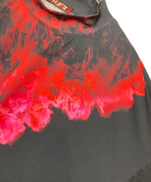 hazama（ハザマ）hazama (ハザマ) ファントムシータ 鮮烈に滲む狂気のハイネックカットソー ブラック サイズ:Lの古着・服飾アイテム