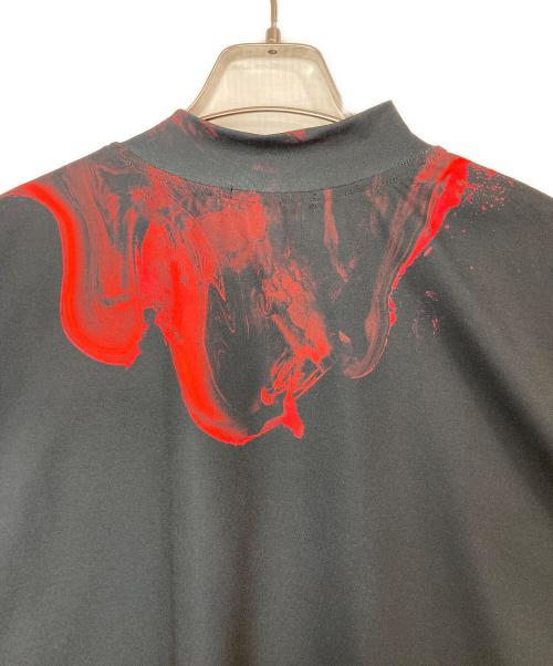 hazama（ハザマ）hazama (ハザマ) ファントムシータ 鮮烈に滲む狂気のハイネックカットソー ブラック サイズ:Lの古着・服飾アイテム