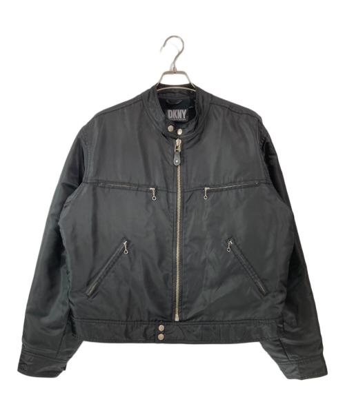 DKNY（ダナキャランニューヨーク）DKNY (ダナキャランニューヨーク) 90s ナイロンシングルライダースジャケット ブラック サイズ:Lの古着・服飾アイテム