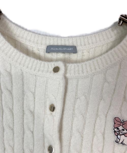 JILL BY JILLSTUART（ジル バイ ジルスチュアート）JILL BY JILLSTUART (ジル バイ ジルスチュアート) Disney (ディズニー) ニットカーディガン ホワイト サイズ:FREEの古着・服飾アイテム