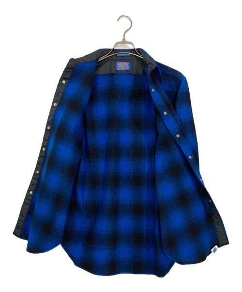 PENDLETON（ペンドルトン）PENDLETON (ペンドルトン) 70~80'sオンブレチェックウールウエスタンシャツ ブルー サイズ:Ⅿの古着・服飾アイテム