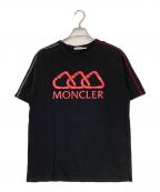MONCLERモンクレール）の古着「ラバーロゴプリントTシャツ」｜ブラック