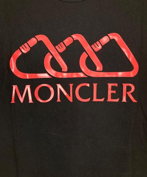 MONCLER（モンクレール）MONCLER (モンクレール) ラバーロゴプリントTシャツ ブラック サイズ:Lの古着・服飾アイテム