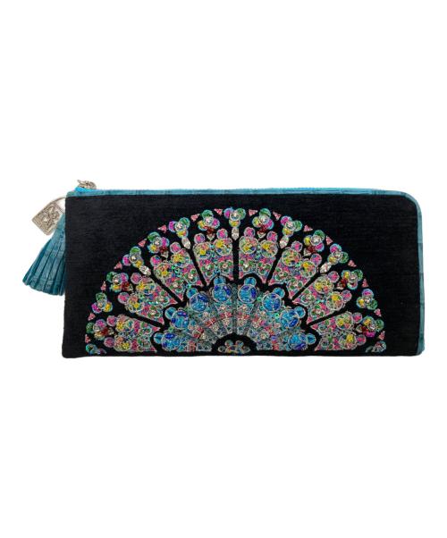 Think Bee!（シンクビー!）Think Bee! (シンクビー!) ノートルダム L型長財布 ブラック×ブルーの古着・服飾アイテム