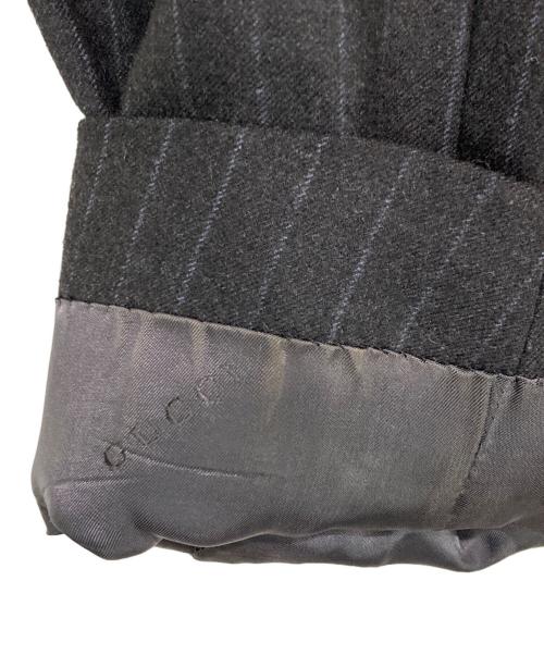 GUCCI（グッチ）GUCCI (グッチ) ウールストライプセットアップスーツ ブラック サイズ:50/48の古着・服飾アイテム