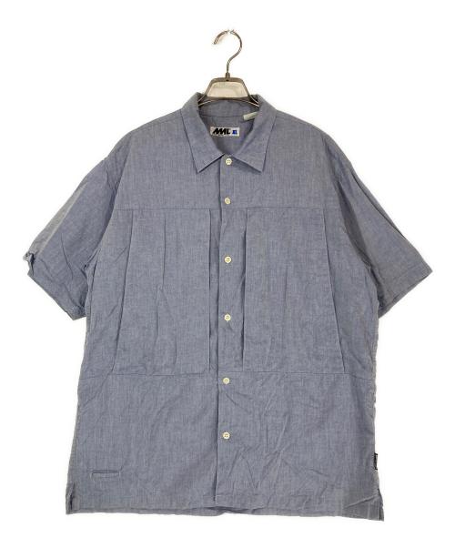 MORE ABOUT LESS（モアアバウトレス）MORE ABOUT LESS (モアアバウトレス) フロントジップポケットシャツ ブルー サイズ:XLの古着・服飾アイテム