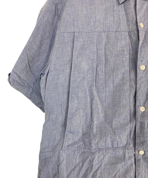 MORE ABOUT LESS（モアアバウトレス）MORE ABOUT LESS (モアアバウトレス) フロントジップポケットシャツ ブルー サイズ:XLの古着・服飾アイテム