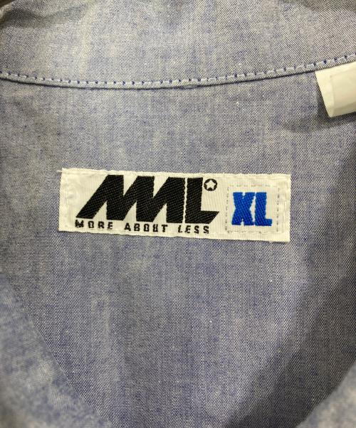 MORE ABOUT LESS（モアアバウトレス）MORE ABOUT LESS (モアアバウトレス) フロントジップポケットシャツ ブルー サイズ:XLの古着・服飾アイテム