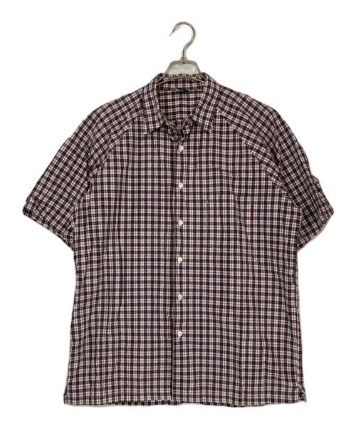 GDEH（グッドイナフ）GDEH (グッドイナフ) 半袖チェックシャツ レッド×ネイビー サイズ:Lの古着・服飾アイテム