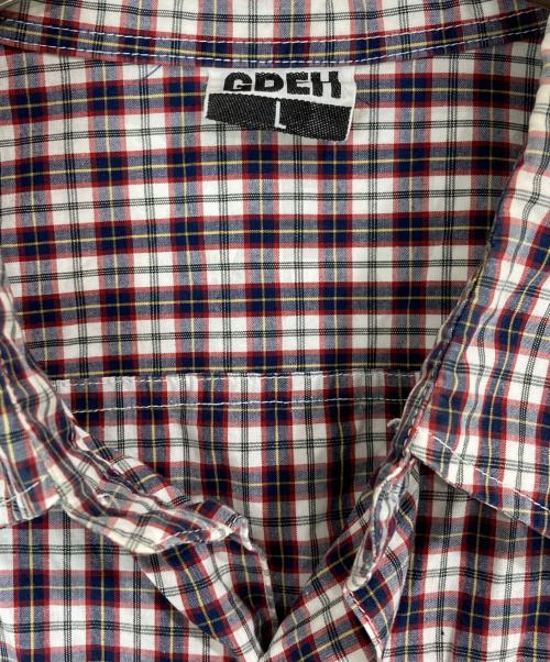 GDEH（グッドイナフ）GDEH (グッドイナフ) 半袖チェックシャツ レッド×ネイビー サイズ:Lの古着・服飾アイテム
