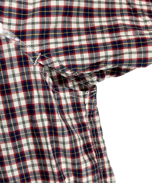 GDEH（グッドイナフ）GDEH (グッドイナフ) 半袖チェックシャツ レッド×ネイビー サイズ:Lの古着・服飾アイテム