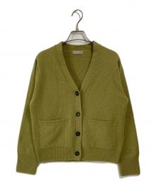 MARGARET HOWELL（マーガレットハウエル）の古着「TWISTED CASHMERE WOOL CARDIGAN」｜グリーン