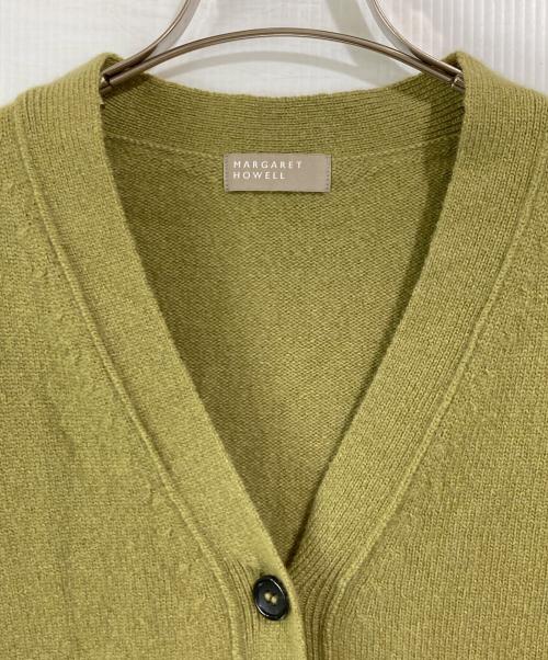 MARGARET HOWELL（マーガレットハウエル）MARGARET HOWELL (マーガレットハウエル) TWISTED CASHMERE WOOL CARDIGAN グリーン サイズ:2の古着・服飾アイテム