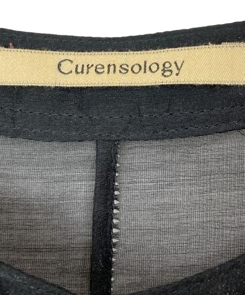 Curensology（カレンソロジー）Curensology (カレンソロジー) シアーロングシャツ ブラック サイズ:FREEの古着・服飾アイテム
