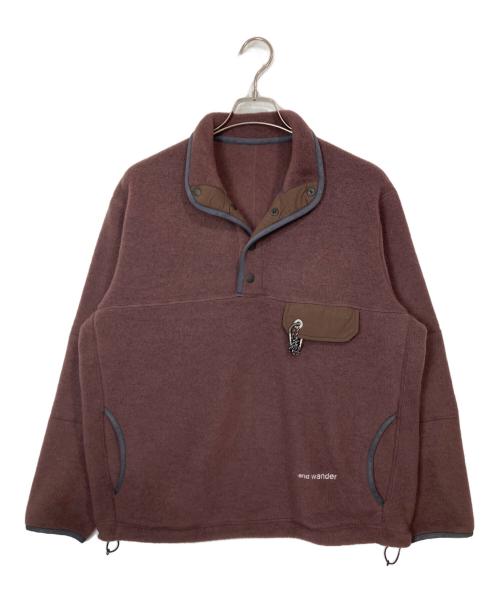 and wander（アンドワンダー）and wander (アンドワンダー) wool fleece pullover ブラウン サイズ:Ⅿの古着・服飾アイテム