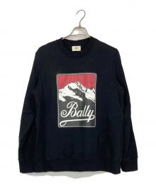 BALLY（バリー）の古着「ブラック マウンテン グラフィック スウェットシャツ」｜ブラック