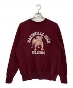 WEARHOUSEウエアハウス）の古着「フロッキープリントラグランスウェット」｜エンジ