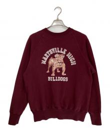 WEARHOUSE（ウエアハウス）の古着「フロッキープリントラグランスウェット」｜エンジ