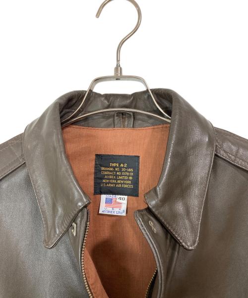 AVIREX（アヴィレックス）AVIREX (アヴィレックス) A-2レザーフライトジャケット ブラウン サイズ:SIZE 40の古着・服飾アイテム