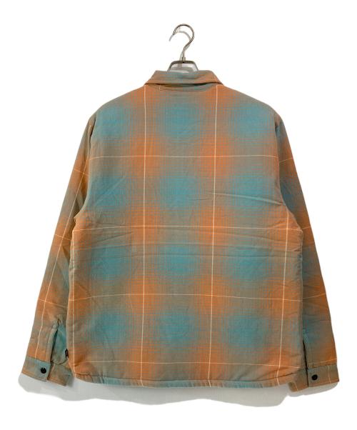 stussy（ステューシー）stussy (ステューシー) Zip Up Plaid Shirt Jacket ブルー×オレンジ サイズ:XLの古着・服飾アイテム