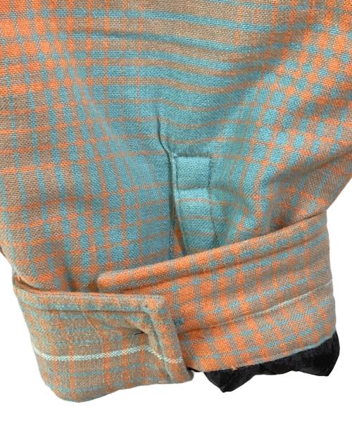 stussy（ステューシー）stussy (ステューシー) Zip Up Plaid Shirt Jacket ブルー×オレンジ サイズ:XLの古着・服飾アイテム