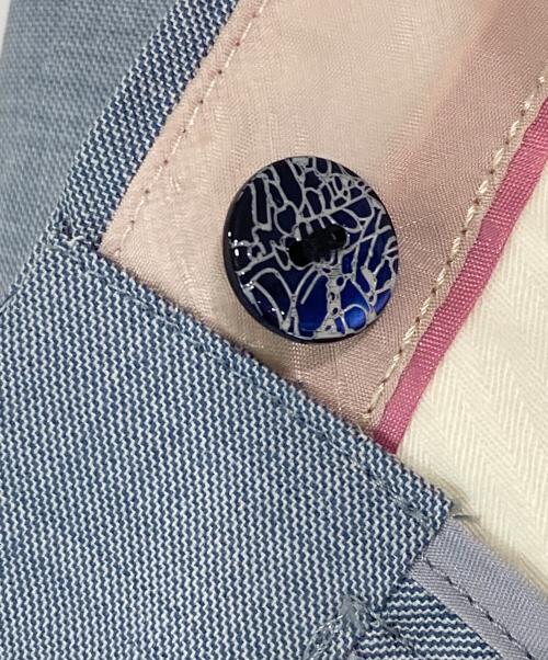 TOMORROW LAND collection（トゥモローランドコレクション）TOMORROW LAND collection (トゥモローランドコレクション) シャイニーシャーク センタープレスワイドパンツ ブルー サイズ:SIZE 36の古着・服飾アイテム