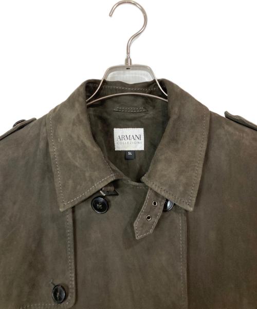 ARMANI COLLEZIONI（アルマーニ コレツィオーニ）ARMANI COLLEZIONI (アルマーニ コレツィオーニ) ゴートスキントレンチコート ブラウン サイズ:SIZE 54の古着・服飾アイテム
