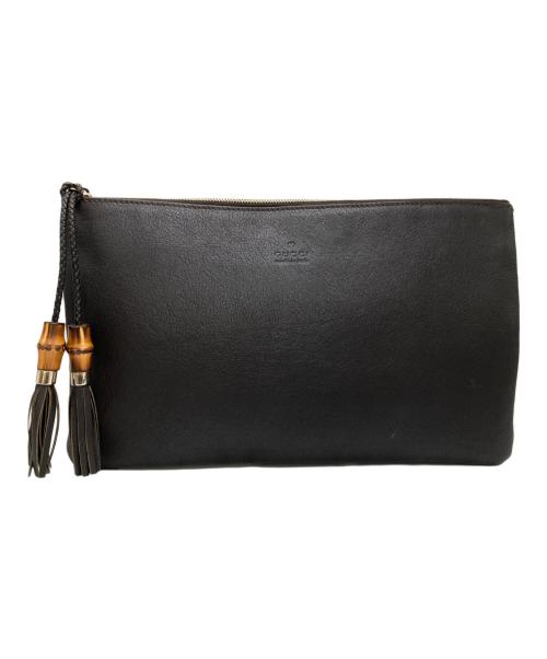 GUCCI（グッチ）GUCCI (グッチ) タッセルクラッチバッグ ブラウンの古着・服飾アイテム