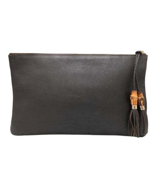 GUCCI（グッチ）GUCCI (グッチ) タッセルクラッチバッグ ブラウンの古着・服飾アイテム