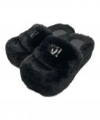 darichダーリッチ）の古着「プラットフォームファーサンダル」｜ブラック