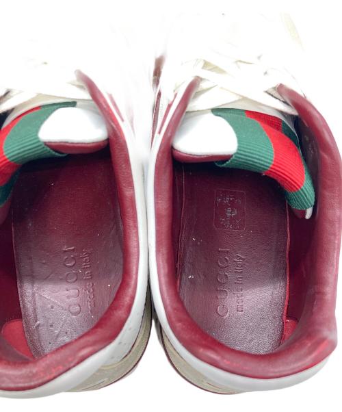 GUCCI（グッチ）GUCCI (グッチ) リウェブレザースニーカー ホワイト×レッド サイズ:9.5の古着・服飾アイテム